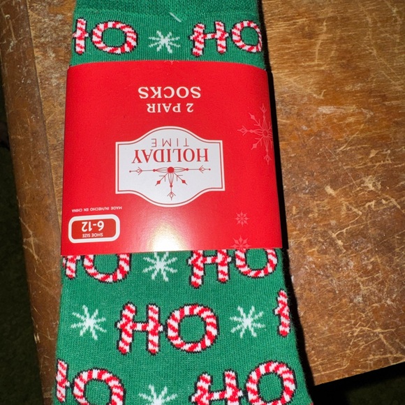 Holiday Time Accessories - Holiday Time Red and Multicolor Striped Socks